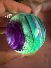 Load image into Gallery viewer, Green Purple Candy Fluorite Sphere, Stunning Rainbow Watermelon Ball,A112
