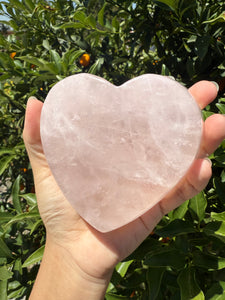 Heart Rose Quartz Crystal Bowl, Polished Rose Quartz Dish-Rose Quartz Tray