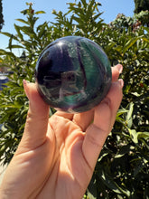 Load image into Gallery viewer, Green Purple Candy Fluorite Sphere, Stunning Rainbow Watermelon Ball,A112
