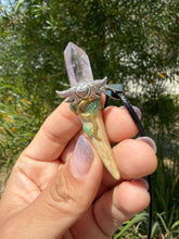 Load image into Gallery viewer, Handmade Pocket Deer Antler Veracruz Quartz Amethyst Crystal Wand Necklace
