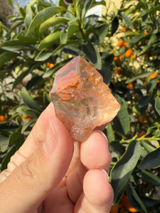 Red Mud Skeletal Quartz Crystal Point ,Red Mud Quartz,#986