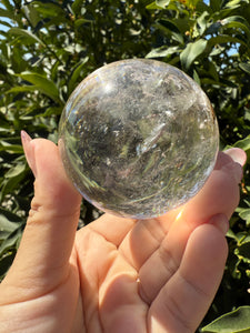 Rainbow Clear Quartz Crystal Sphere,Natural Healing Stone Ball,A116