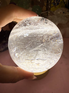 Rainbow Clear Quartz Crystal Sphere,Natural Healing Stone Ball,A121