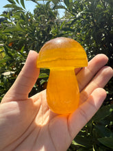 Load image into Gallery viewer, Large Natural Yellow Fluorite Mushroom Crystal, A83

