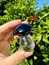 Load image into Gallery viewer, Resin small cute shiny Blue sandstone mushroom
