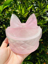 Load image into Gallery viewer, Shiny Resin Bow Tie Storage Box,Clear Pink Bow storage, Jewelry Storage Box with Lid, pink smudged color Box,Trinket Box
