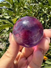 Load image into Gallery viewer, Chevron Amethyst Sphere with Goethite Inclusions,Davis Effect, A65
