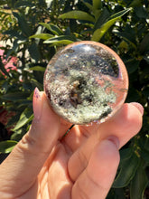 Load image into Gallery viewer, High-Grade Garden Quartz Crystal Sphere with Rainbow Inclusions

