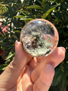 High-Grade Garden Quartz Crystal Sphere with Rainbow Inclusions