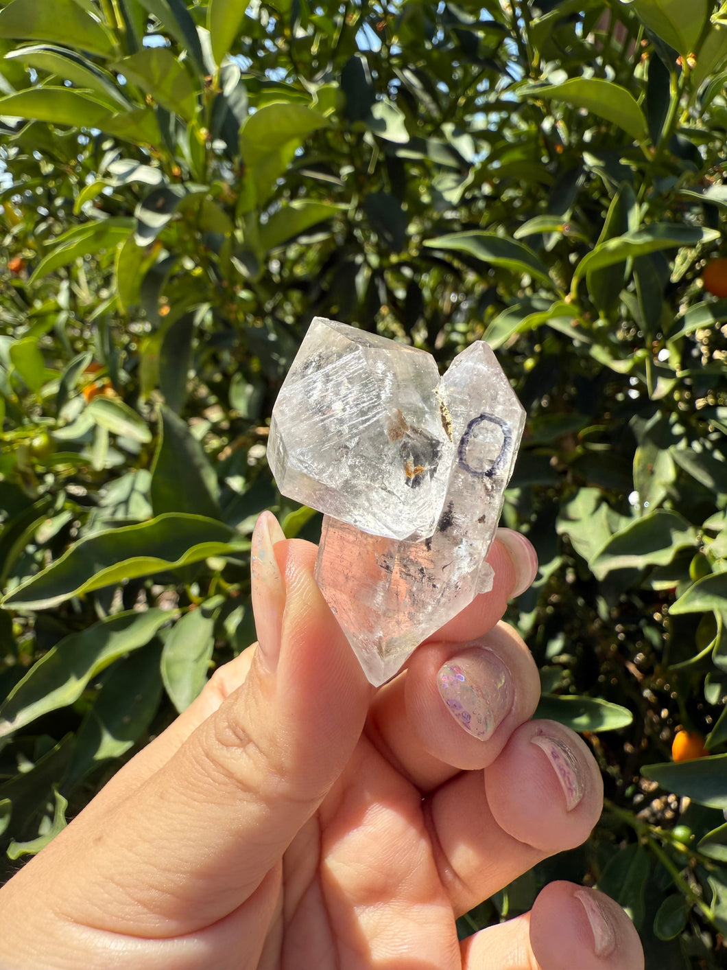 Natural Enhydro Quartz Crystal with Moving Water Bubble,A137
