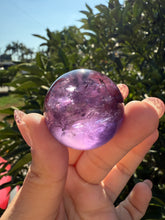 Load image into Gallery viewer, Chevron Amethyst Sphere with Goethite Inclusions,Davis Effect, A71
