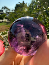 Load image into Gallery viewer, Chevron Amethyst Sphere with Goethite Inclusions,Davis Effect, A72
