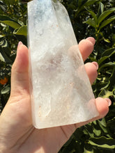 Load image into Gallery viewer, Clear Quartz Tower with Snowy Inclusions – Large Crystal Point Wand,A50
