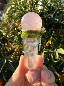 Natural Clear Quartz Sceptre,Rose Quartz Crystal,Crystal Sceptre,Crystal Wand