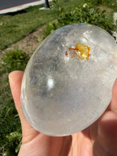 Load image into Gallery viewer, Natural Clear Quartz Palm Stone Healing Crystal Polished With Inclusions,A340
