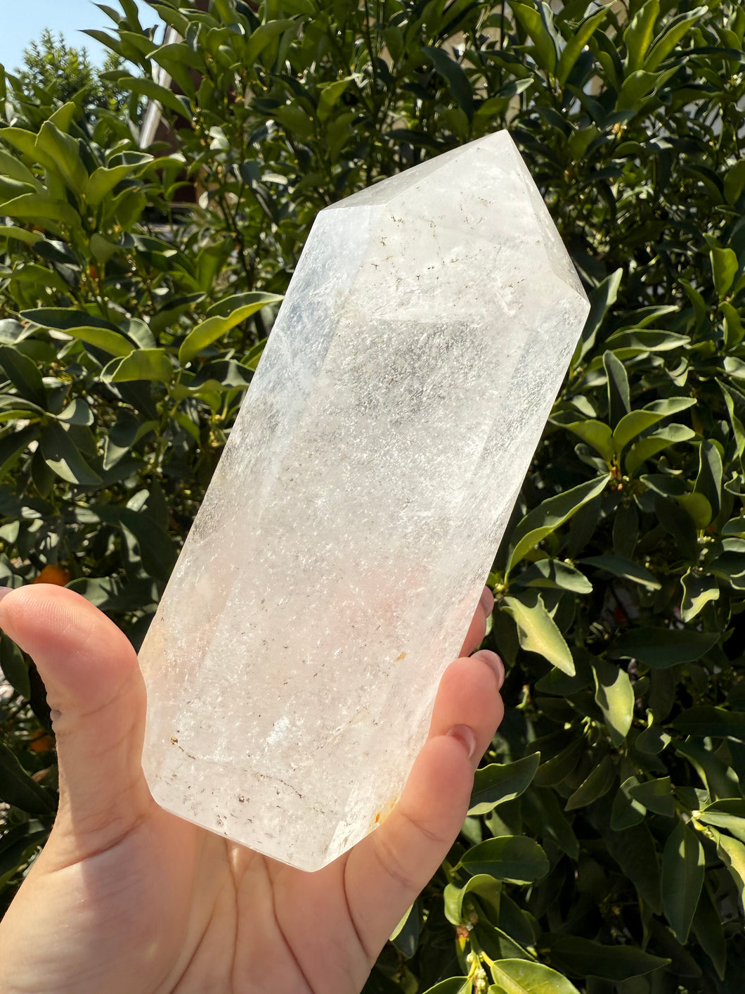 Clear Quartz Crystal Tower Point – High Clarity Polished Stone, A55