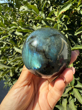 Load image into Gallery viewer, Natural Labradorite Sphere – Flashy Blue Green Crystal Ball, A106
