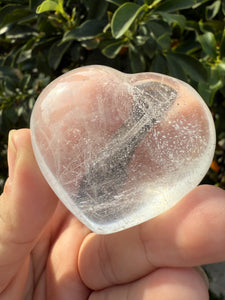 Clear Quartz Puff Heart Carving