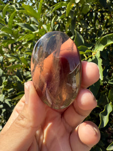 Natural Brazil Smoky Quartz Palm Stone / Meditation Palm Stones,A155