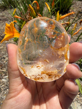 Load image into Gallery viewer, Natural Golden Healer Quartz Palm Stone,Natural Hematoid Quartz Crystal,A483
