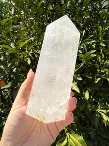 Clear Quartz Crystal Tower Point – High Clarity Polished Stone, A55