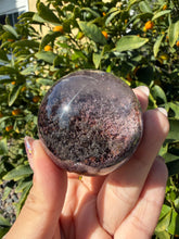 Load image into Gallery viewer, Scenic Garden Quartz Sphere | Natural Lodolite Included Crystal Orb, A319
