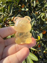 Load image into Gallery viewer, Natural yellow Candy Fluorite Flower Bear Carving
