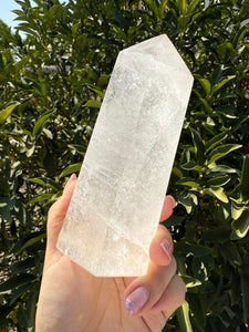 Clear Quartz Crystal Tower Point – High Clarity Polished Stone, A55