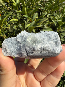 Bright clear Fluorite with Druzy Quartz on matrix, Fluorite on Quartz