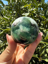 Load image into Gallery viewer, Natural Feather Fluorite Sphere , Snowflake Quartz Crystal Fluorite Ball,A88
