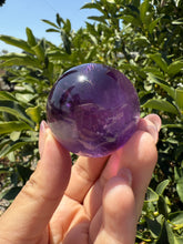 Load image into Gallery viewer, Chevron Amethyst Sphere with Goethite Inclusions,Davis Effect, A65

