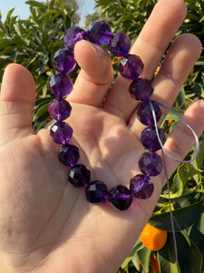 Geometric Micro Faceted Hard Cut Uruguayan Amethyst Bracelet