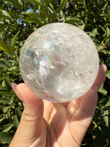 Rainbow Clear Quartz Crystal Sphere,Natural Healing Stone Ball,A120