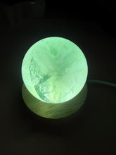 Load image into Gallery viewer, Green Fluorite Crystal Sphere with Unique Crystal Cavities Mineral Inclusions
