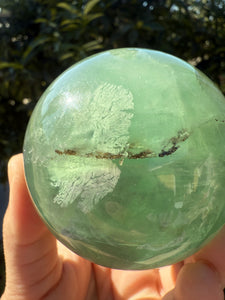 Large Natural Green Fluorite Sphere,6.7cm