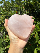 Load image into Gallery viewer, Heart Rose Quartz Crystal Bowl, Polished Rose Quartz Dish-Rose Quartz Tray
