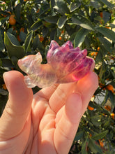 Load image into Gallery viewer, Natural Rainbow Candy Fluorite Fox, Fluorite Nine-Tailed Fox
