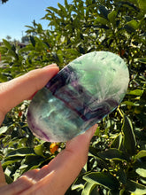 Load image into Gallery viewer, Natural Feather Fluorite Palm Stone,Snowflake Quartz Fluorite Palm Stone,A183
