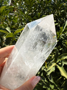 Clear Quartz Tower with Snowy Inclusions – Large Crystal Point Wand,A50