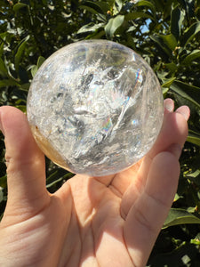 Rainbow Clear Quartz Crystal Sphere,Natural Healing Stone Ball,A119