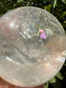 Rainbow Clear Quartz Crystal Sphere,Natural Healing Stone Ball,A120