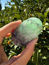 Load image into Gallery viewer, Natural Feather Fluorite Palm Stone,Snowflake Quartz Fluorite Palm Stone,A181
