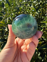 Load image into Gallery viewer, Natural Feather Fluorite Sphere,Snowflake Quartz Crystal Fluorite Ball,A218
