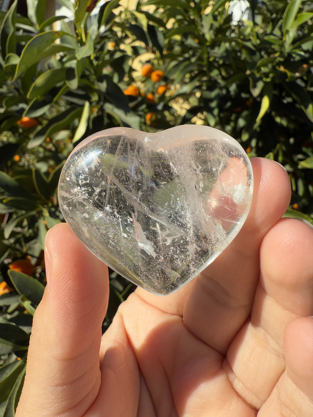 Clear Quartz Puff Heart Carving,#04