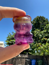 Load image into Gallery viewer, Natural purple yellow Candy Fluorite Bear Carving
