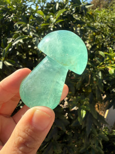 Large Green Fluorite Mushroom Carving