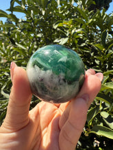 Load image into Gallery viewer, Natural Feather Fluorite Sphere , Snowflake Quartz Crystal Fluorite Ball,A88
