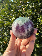 Load image into Gallery viewer, Natural Feather Fluorite Sphere,Snowflake Quartz Crystal Fluorite Ball,A224
