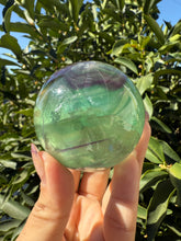 Load image into Gallery viewer, High Clarity Green Fluorite Sphere – Polished Crystal Ball, A104

