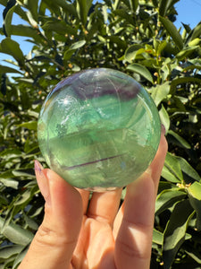 High Clarity Green Fluorite Sphere – Polished Crystal Ball, A104